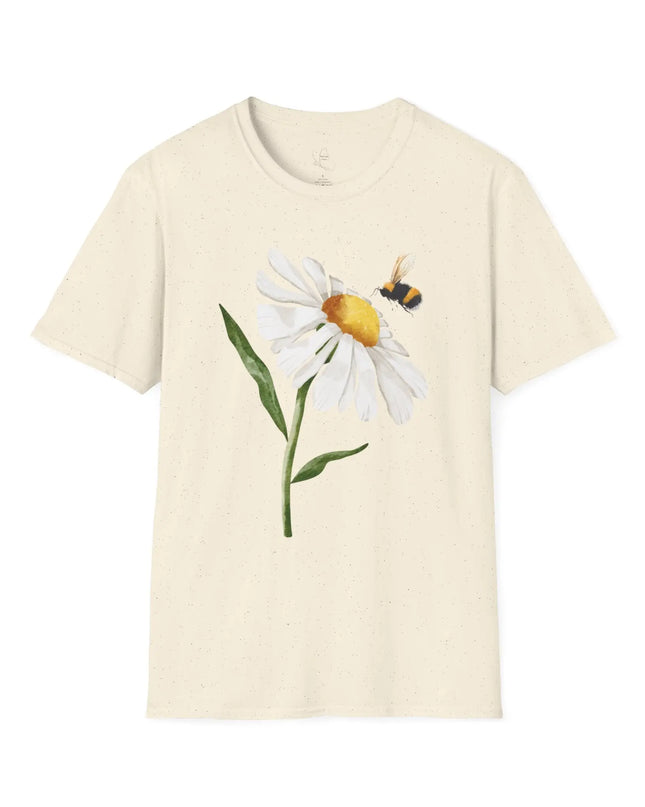 Bee & Daisy Unisex Softstyle T-Shirt - Nature-Inspired Design Printify