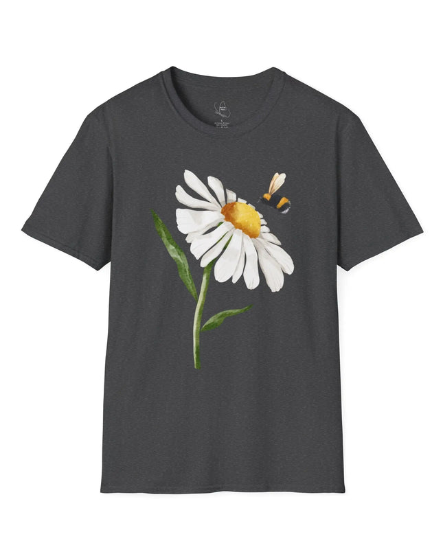 Bee & Daisy Unisex Softstyle T-Shirt - Nature-Inspired Design Printify