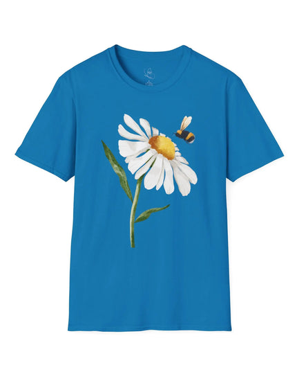 Bee & Daisy Unisex Softstyle T-Shirt - Nature-Inspired Design Printify