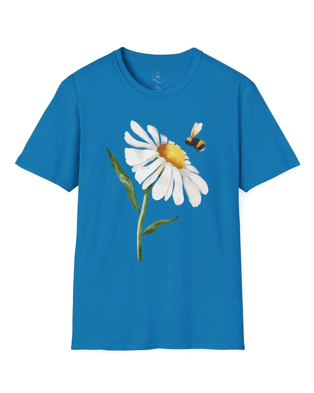 Bee & Daisy Unisex Softstyle T-Shirt - Nature-Inspired Design Printify