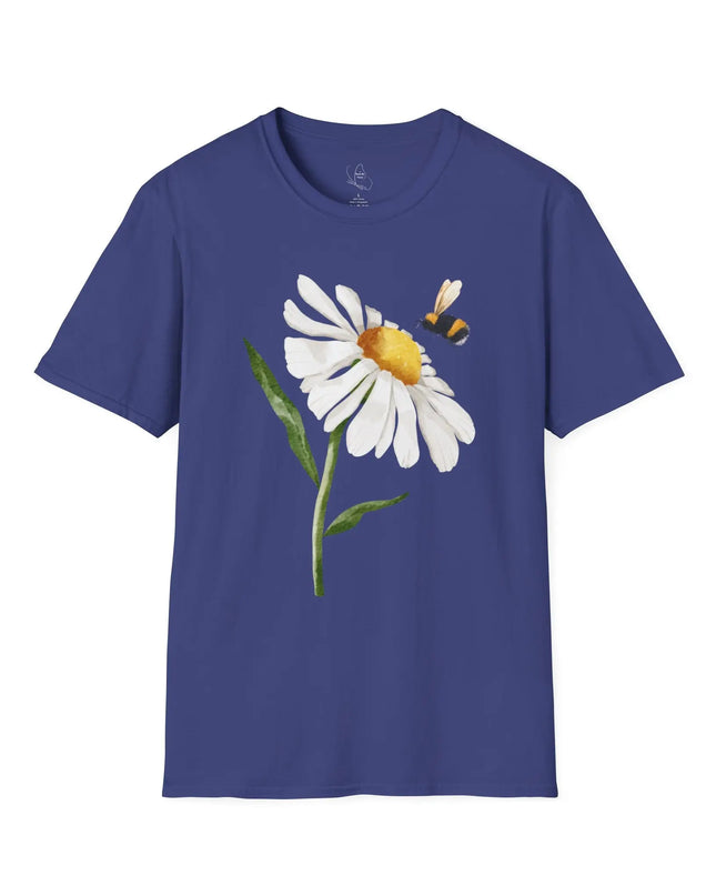 Bee & Daisy Unisex Softstyle T-Shirt - Nature-Inspired Design Printify