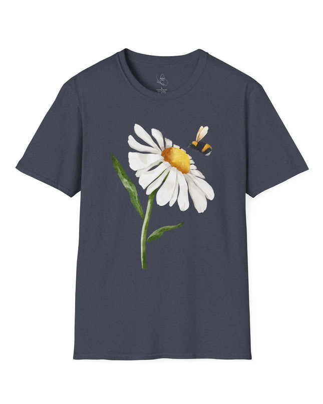 Bee & Daisy Unisex Softstyle T-Shirt - Nature-Inspired Design Printify