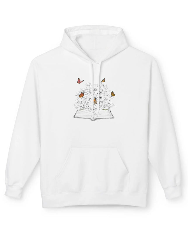 Blooming Book Hoodie – Floral & Butterfly Illustration - The Butterfly Mama