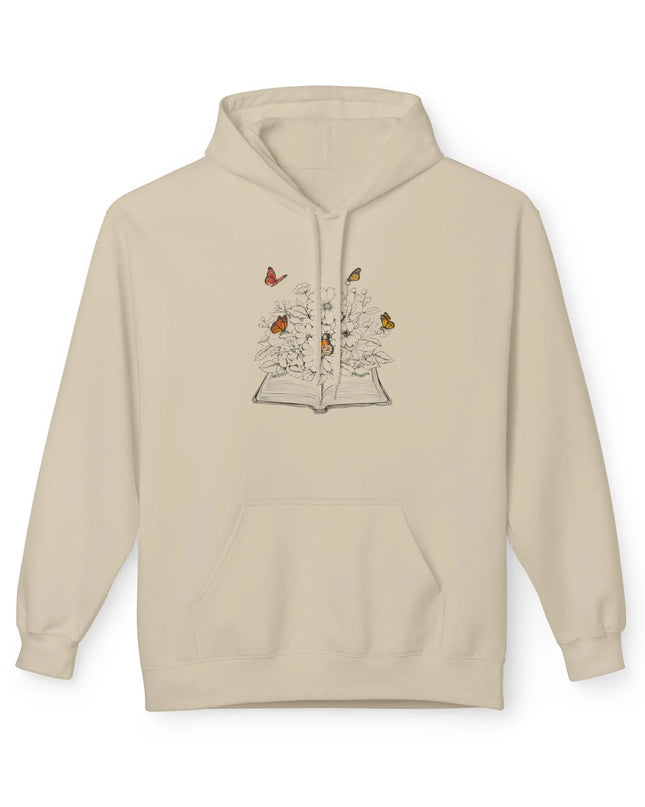 Blooming Book Hoodie – Floral & Butterfly Illustration - The Butterfly Mama