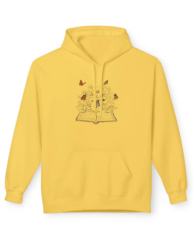Blooming Book Hoodie – Floral & Butterfly Illustration - The Butterfly Mama