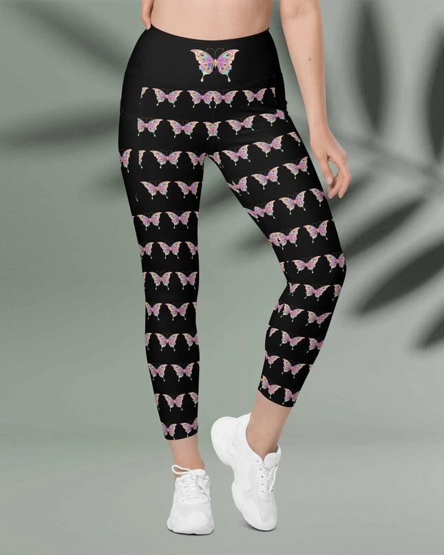 Butterfly Elegance All Over Print Leggings with pockets - The Butterfly Mama