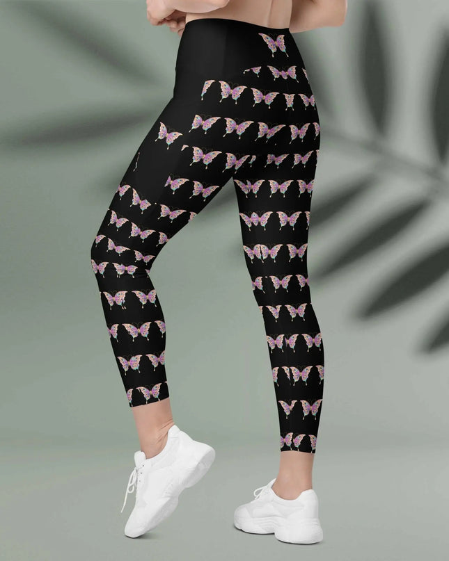 Butterfly Elegance All Over Print Leggings with pockets - The Butterfly Mama