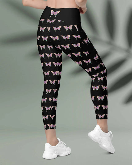 Butterfly Elegance All Over Print Leggings with pockets - The Butterfly Mama