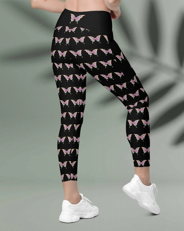 Butterfly Elegance All Over Print Leggings with pockets - The Butterfly Mama