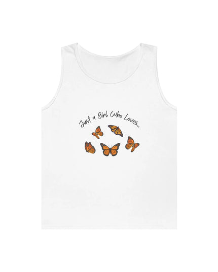 Butterfly Tank Top - Just a Girl Who Loves Monarch Butterflies Printify