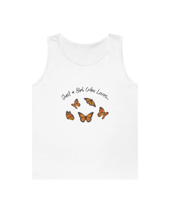 Butterfly Tank Top - Just a Girl Who Loves Monarch Butterflies Printify