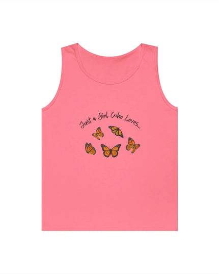 Butterfly Tank Top - Just a Girl Who Loves Monarch Butterflies Printify