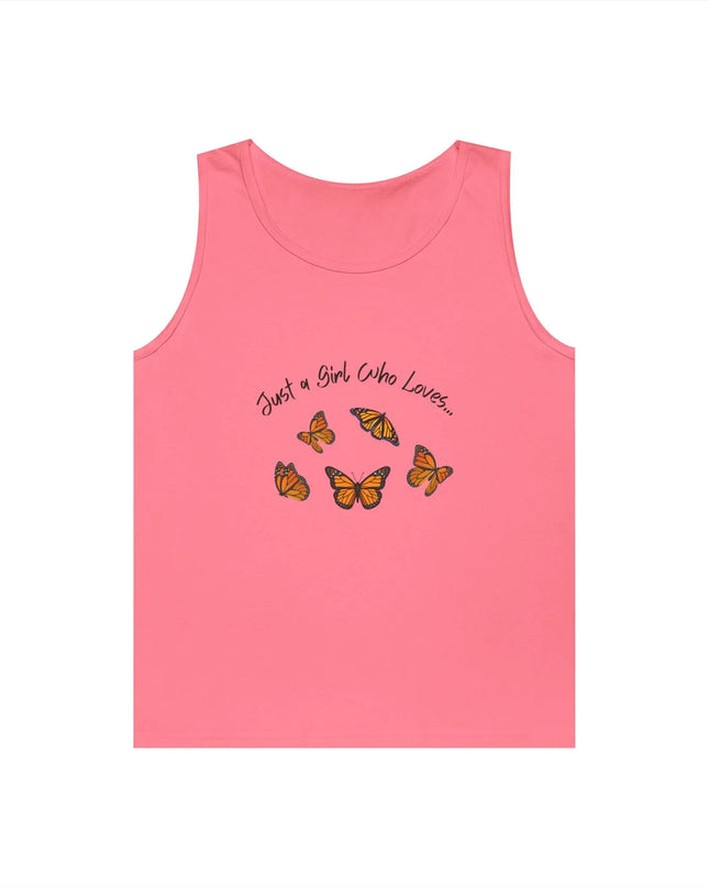 Butterfly Tank Top - Just a Girl Who Loves Monarch Butterflies Printify