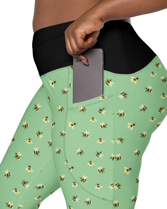 Buzzing Bee All Over Print Leggings with pockets - The Butterfly Mama
