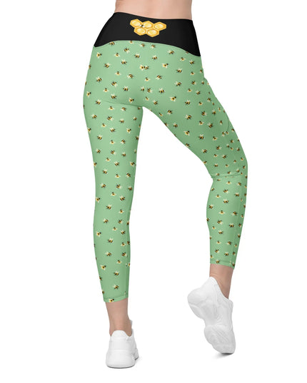 Buzzing Bee All Over Print Leggings with pockets - The Butterfly Mama
