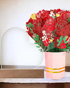 Acrylic Heart + Flower Bouquet with LED Corded Base