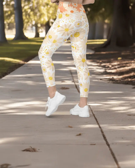 Floral Bliss All Over Print Leggings with pockets - The Butterfly Mama