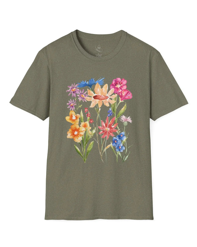Floral Watercolor Unisex Softstyle T-Shirt - The Butterfly Mama