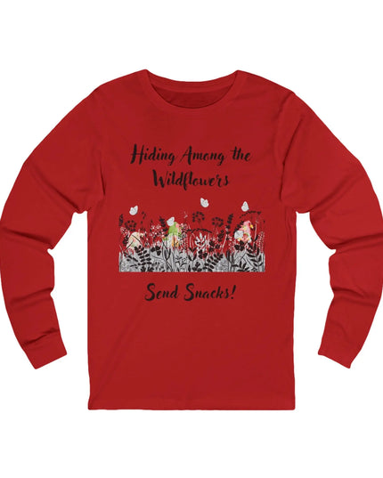 Hiding Among the Wildflowers, Send Snacks! Long Sleeve Tee - The Butterfly Mama