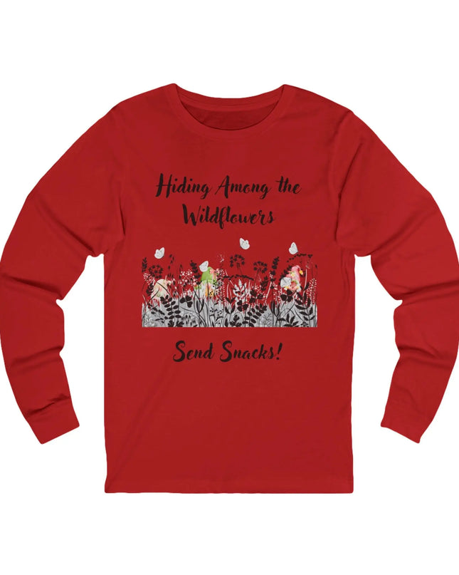 Hiding Among the Wildflowers, Send Snacks! Long Sleeve Tee - The Butterfly Mama