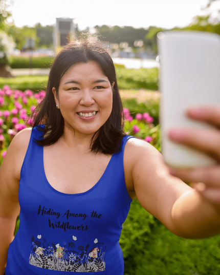 Hiding Among the Wildflowers, Send Snacks! Tank Top - The Butterfly Mama