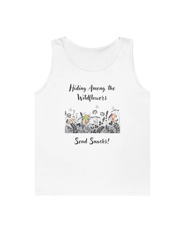 Hiding Among the Wildflowers, Send Snacks! Tank Top - The Butterfly Mama