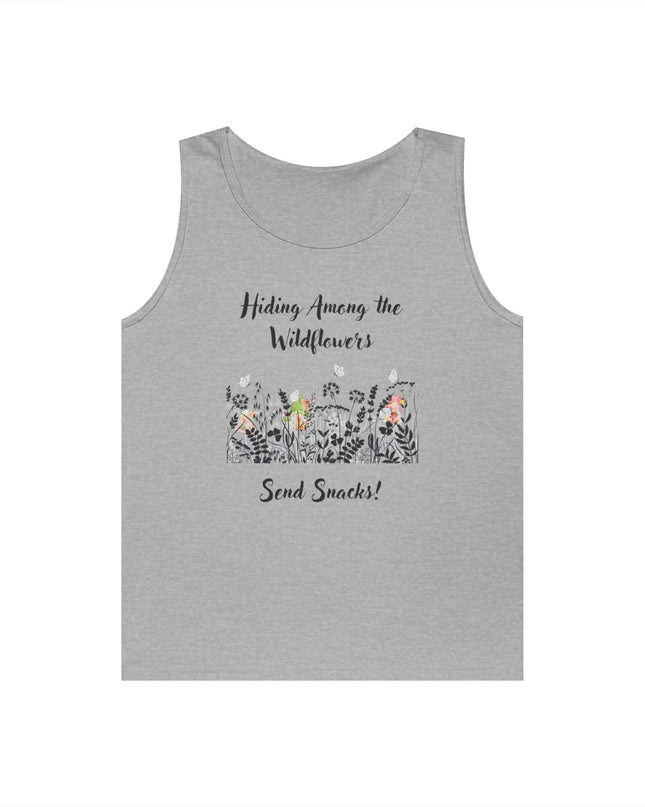 Hiding Among the Wildflowers, Send Snacks! Tank Top - The Butterfly Mama