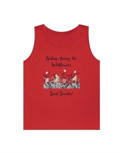 Hiding Among the Wildflowers, Send Snacks! Tank Top - The Butterfly Mama