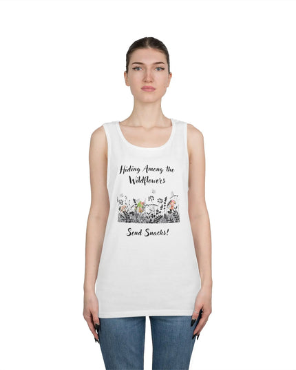 Hiding Among the Wildflowers, Send Snacks! Tank Top - The Butterfly Mama