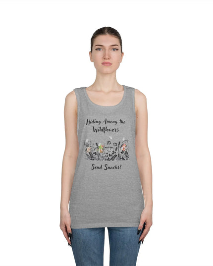 Hiding Among the Wildflowers, Send Snacks! Tank Top - The Butterfly Mama