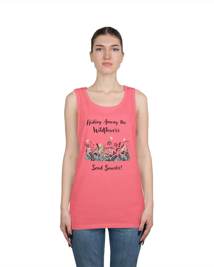 Hiding Among the Wildflowers, Send Snacks! Tank Top - The Butterfly Mama