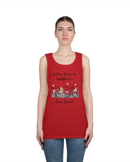 Hiding Among the Wildflowers, Send Snacks! Tank Top - The Butterfly Mama