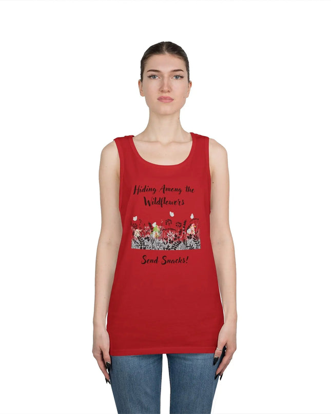 Hiding Among the Wildflowers, Send Snacks! Tank Top - The Butterfly Mama