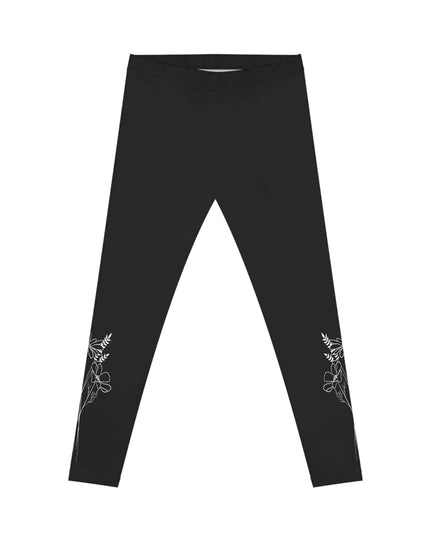 Ink Drawing Flower Bouquet Women's Casual Leggings - The Butterfly Mama