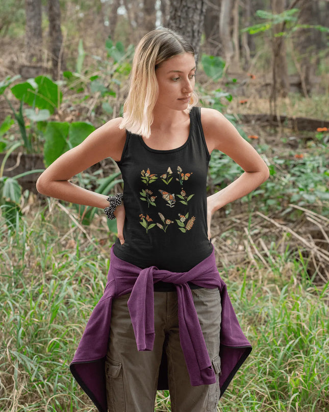 Monarch Majesty: Butterflies and Blooms Tank Top - The Butterfly Mama