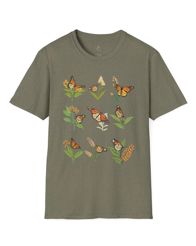 Monarchs and Milkweed T-Shirt - The Butterfly Mama