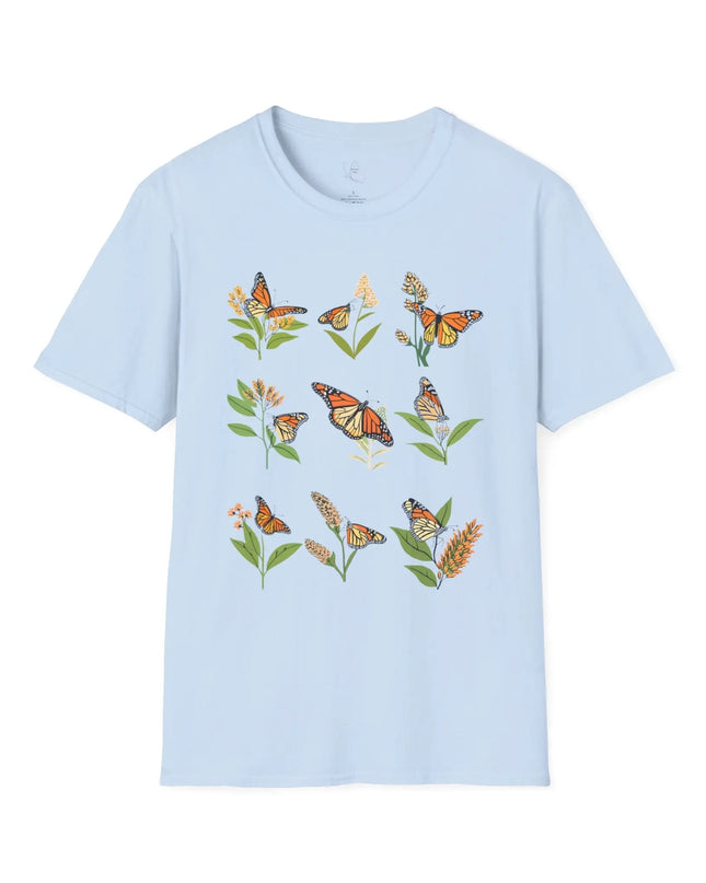 Monarchs and Milkweed T-Shirt - The Butterfly Mama