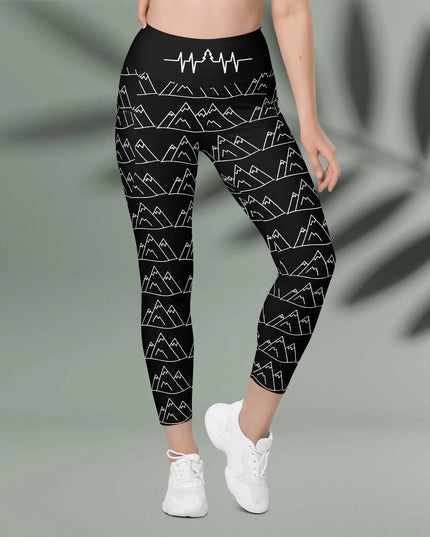 Mountain Pulse All Over Print Leggings with pockets - The Butterfly Mama