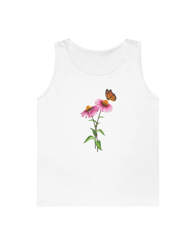 Purple Coneflower with Monarch Butterfly Design Tank Top - The Butterfly Mama