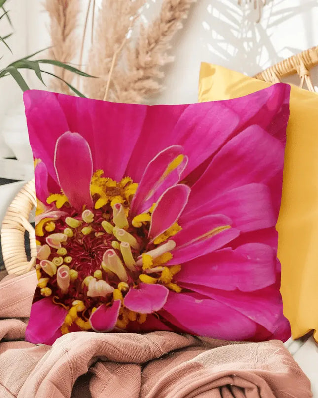 Radiant Bloom Pillow: A Burst of Pink Elegance for Your Space - The Butterfly Mama