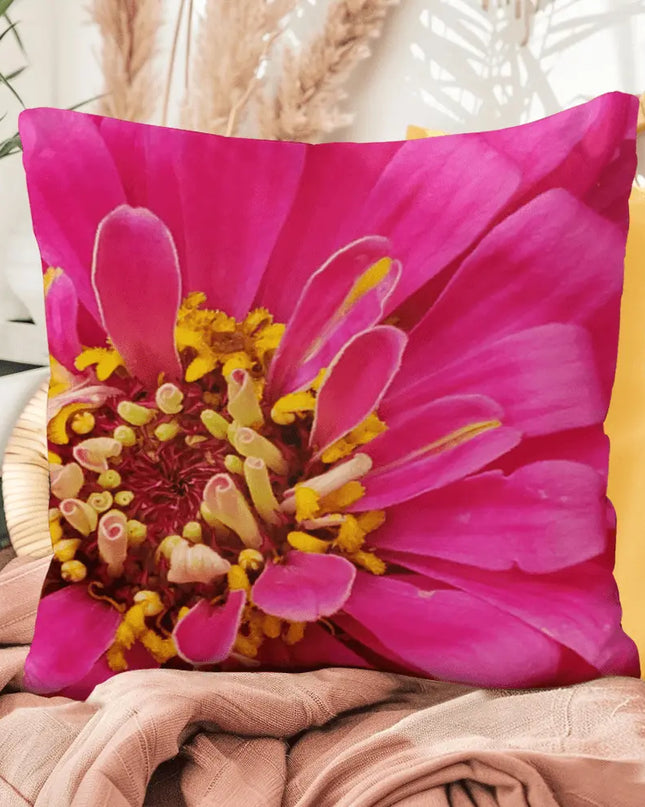 Radiant Bloom Pillow: A Burst of Pink Elegance for Your Space - The Butterfly Mama
