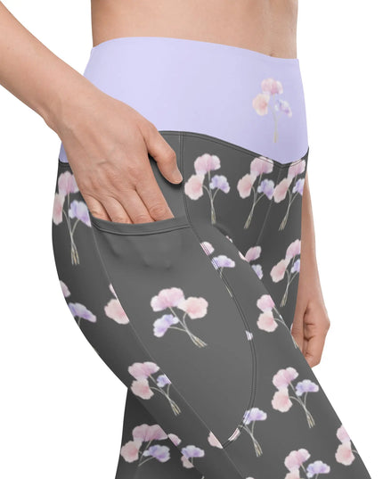 Serene Bloom All Over Print Leggings with pockets - The Butterfly Mama