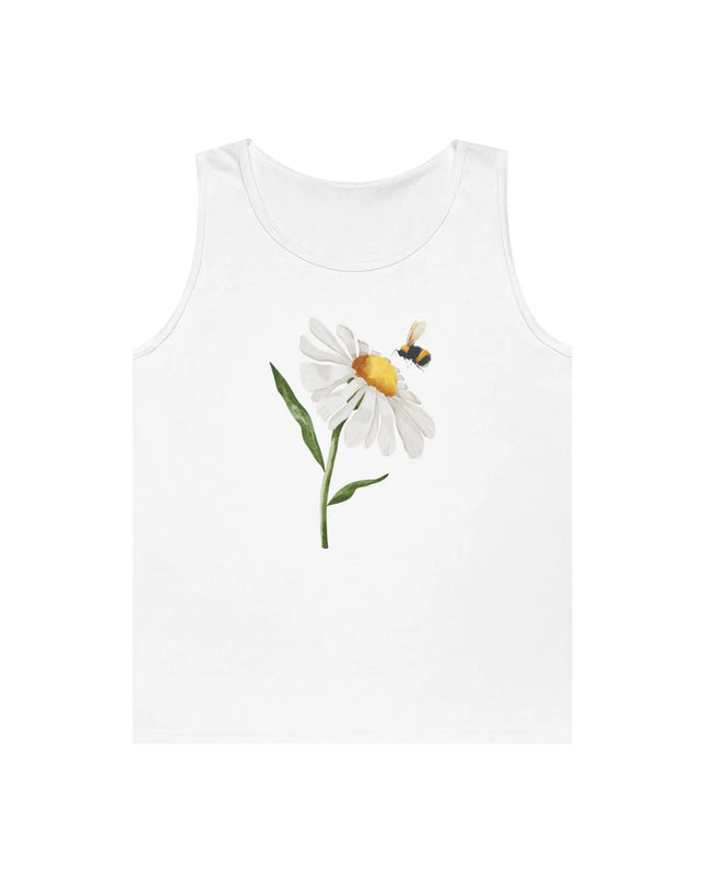 Watercolor Daisy with Bee Design Tank Top - The Butterfly Mama
