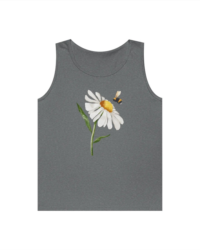 Watercolor Daisy with Bee Design Tank Top - The Butterfly Mama