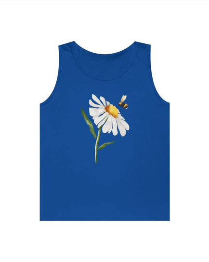Watercolor Daisy with Bee Design Tank Top - The Butterfly Mama