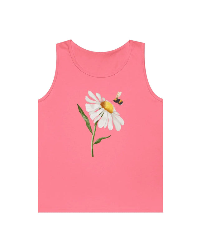 Watercolor Daisy with Bee Design Tank Top - The Butterfly Mama