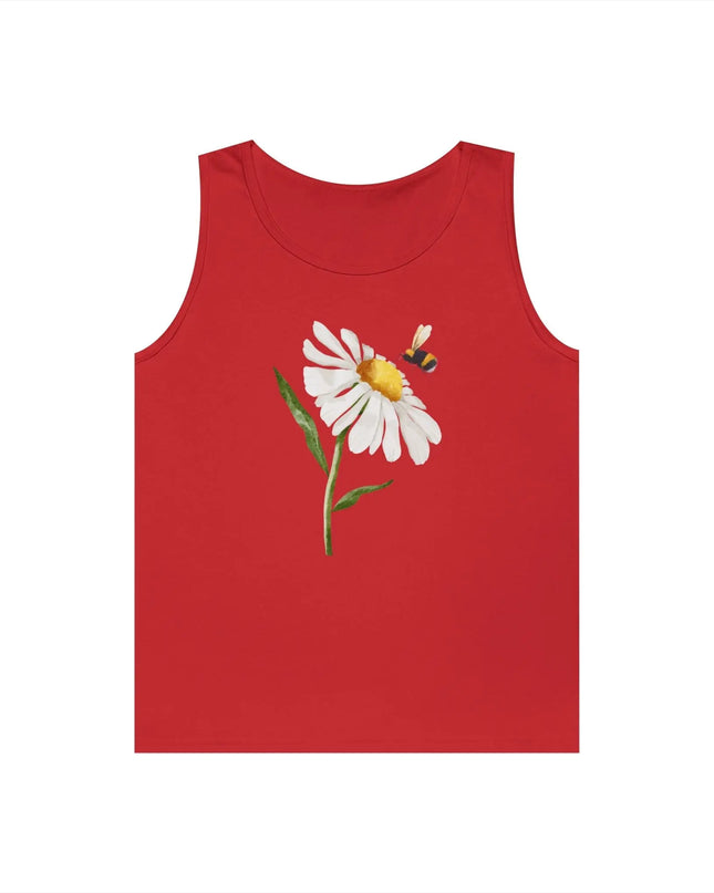 Watercolor Daisy with Bee Design Tank Top - The Butterfly Mama