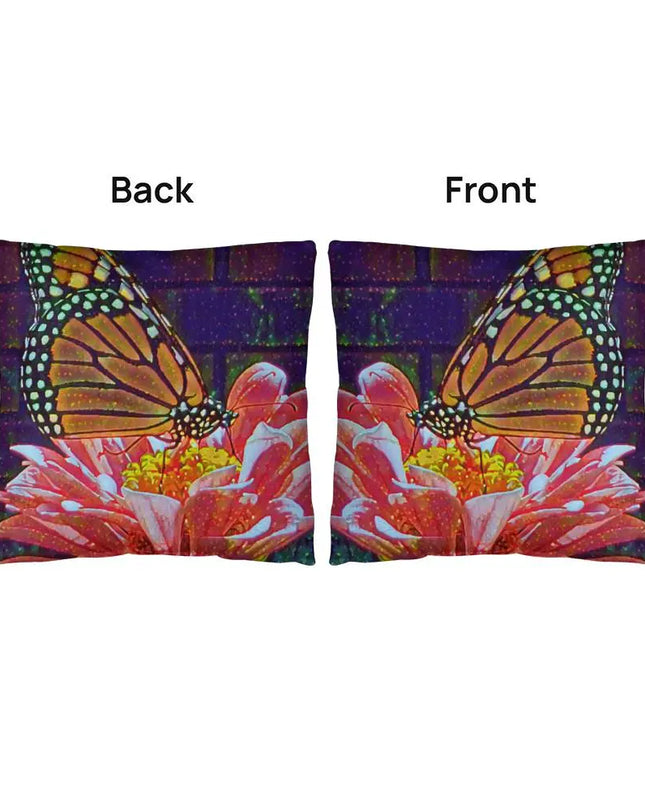 Whimsical Monarch Butterfly and Flower Pillow - The Butterfly Mama