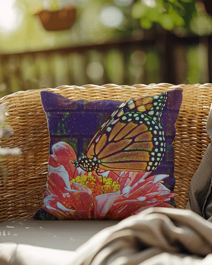 Whimsical Monarch Butterfly and Flower Pillow - The Butterfly Mama