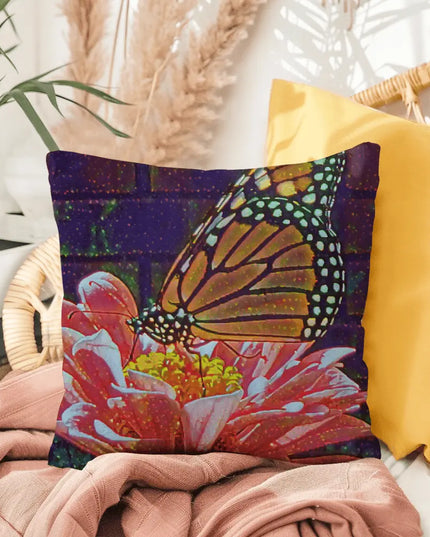 Whimsical Monarch Butterfly and Flower Pillow - The Butterfly Mama